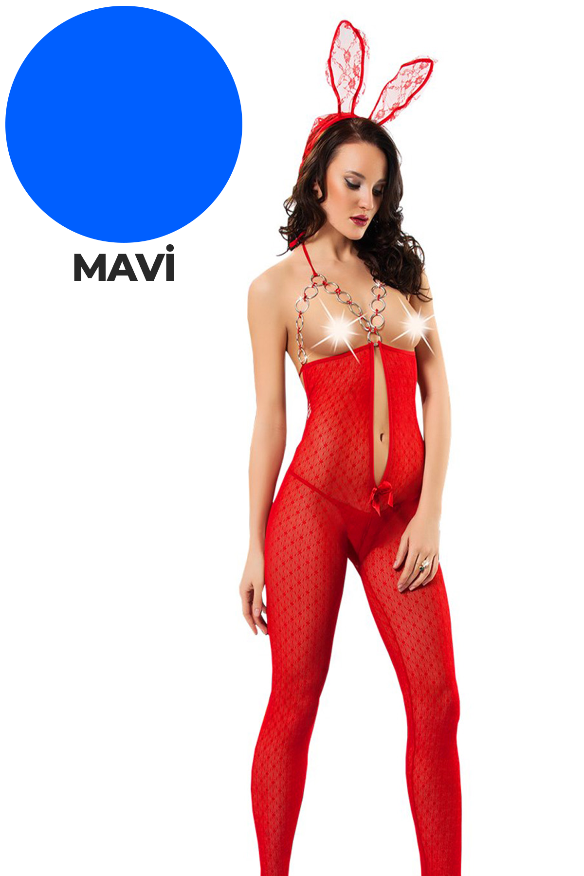Mavi Zincirli Dantel Vücut Çorabı -1009 1 Mavi Zincirli Dantel Vücut Çorabı -1009 - Görsel 1