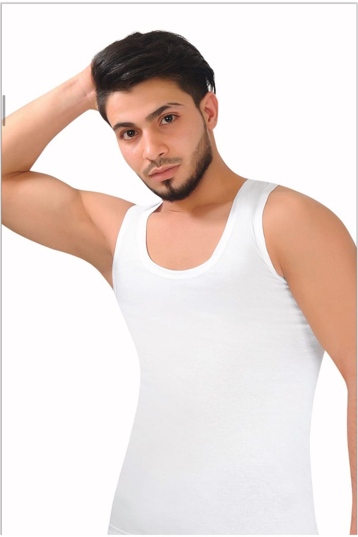 Beyaz Erkek Atlet Pamuklu Penye-SİSMEN01 1 Beyaz Erkek Atlet Pamuklu Penye-SİSMEN01 - Görsel 1